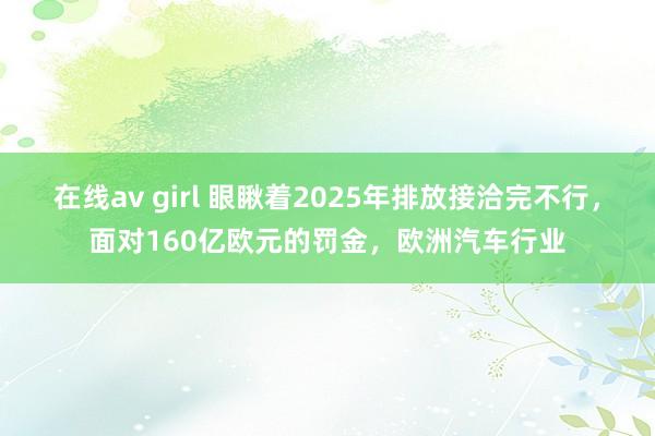 在线av girl 眼瞅着2025年排放接洽完不行，面对160亿欧元的罚金，欧洲汽车行业