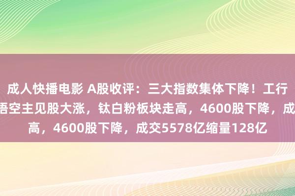 成人快播电影 A股收评：三大指数集体下降！工行逆市改革高，黑传闻悟空主见股大涨，钛白粉板块走高，4600股下降，成交5578亿缩量128亿