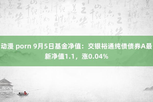 动漫 porn 9月5日基金净值：交银裕通纯债债券A最新净值1.1，涨0.04%