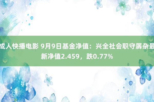 成人快播电影 9月9日基金净值：兴全社会职守羼杂最新净值2.459，跌0.77%