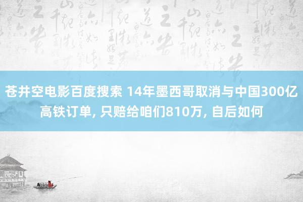 苍井空电影百度搜索 14年墨西哥取消与中国300亿高铁订单， 只赔给咱们810万， 自后如何