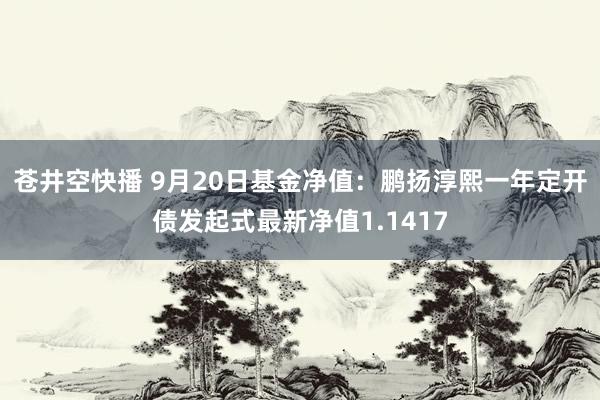 苍井空快播 9月20日基金净值：鹏扬淳熙一年定开债发起式最新净值1.1417