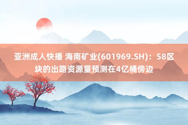 亚洲成人快播 海南矿业(601969.SH)：58区块的出路资源量预测在4亿桶傍边