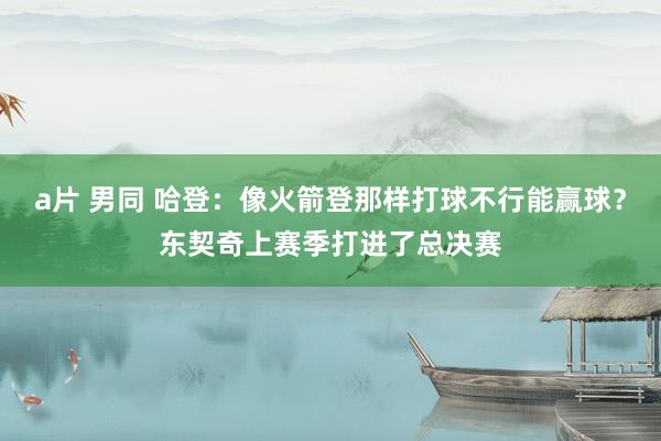 a片 男同 哈登：像火箭登那样打球不行能赢球？东契奇上赛季打进了总决赛