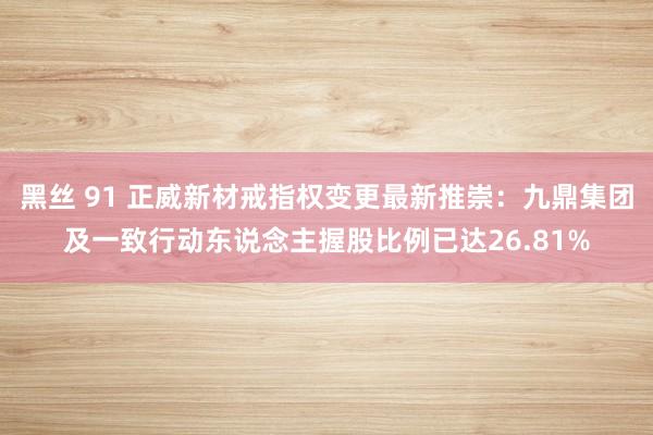 黑丝 91 正威新材戒指权变更最新推崇：九鼎集团及一致行动东说念主握股比例已达26.81%