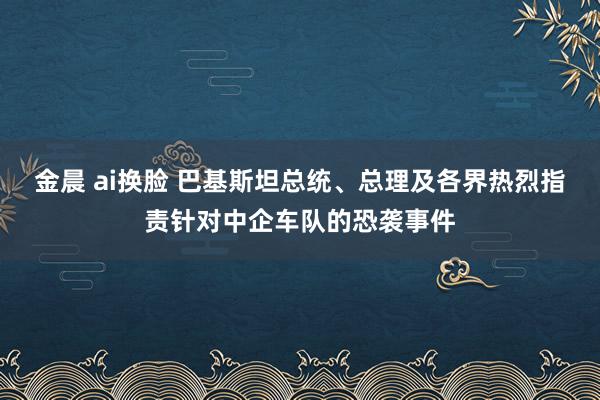 金晨 ai换脸 巴基斯坦总统、总理及各界热烈指责针对中企车队的恐袭事件