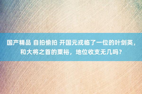 国产精品 自拍偷拍 开国元戎临了一位的叶剑英，和大将之首的粟裕，地位收支无几吗？