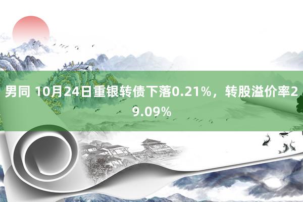 男同 10月24日重银转债下落0.21%，转股溢价率29.09%