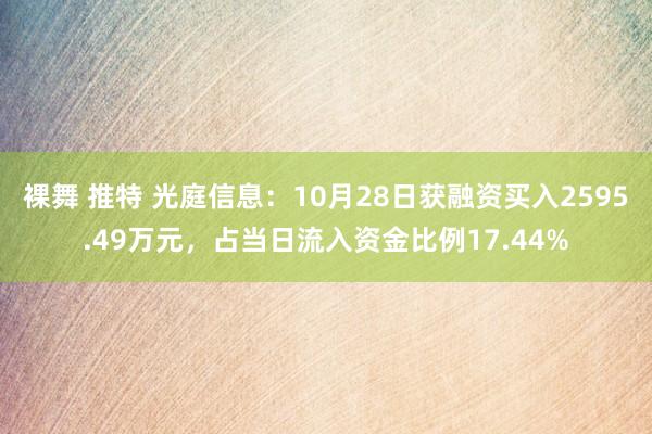 裸舞 推特 光庭信息：10月28日获融资买入2595.49万元，占当日流入资金比例17.44%