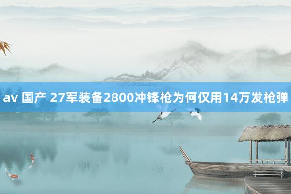 av 国产 27军装备2800冲锋枪为何仅用14万发枪弹