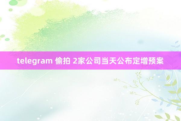 telegram 偷拍 2家公司当天公布定增预案