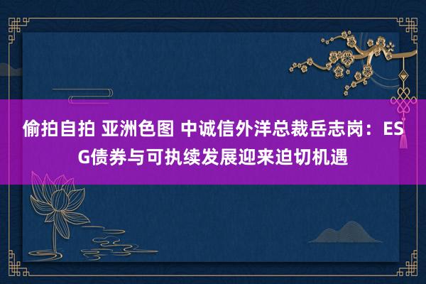 偷拍自拍 亚洲色图 中诚信外洋总裁岳志岗：ESG债券与可执续发展迎来迫切机遇