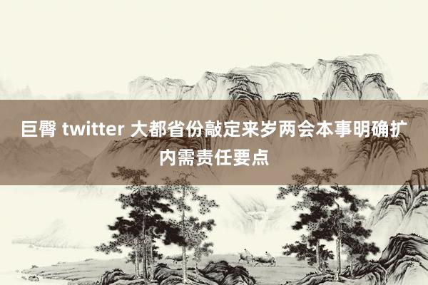 巨臀 twitter 大都省份敲定来岁两会本事明确扩内需责任要点