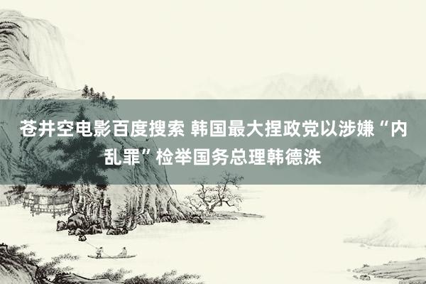 苍井空电影百度搜索 韩国最大捏政党以涉嫌“内乱罪”检举国务总理韩德洙