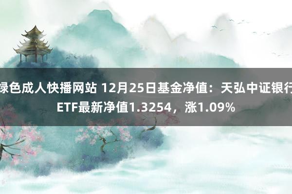 绿色成人快播网站 12月25日基金净值：天弘中证银行ETF最新净值1.3254，涨1.09%