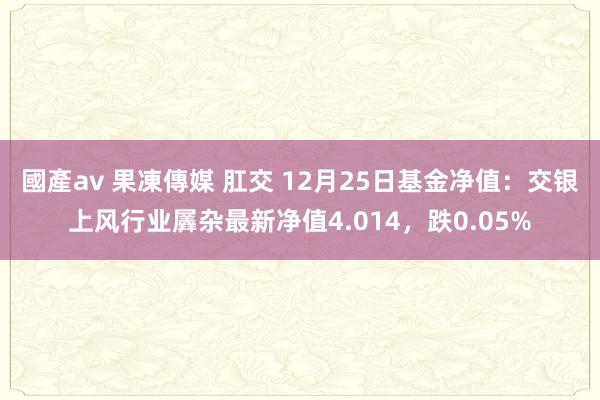 國產av 果凍傳媒 肛交 12月25日基金净值：交银上风行业羼杂最新净值4.014，跌0.05%