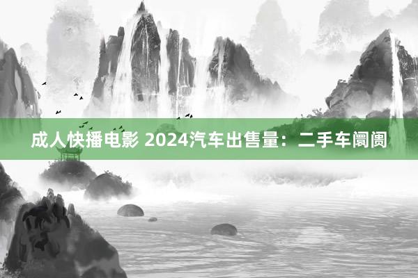 成人快播电影 2024汽车出售量：二手车阛阓