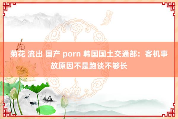 菊花 流出 国产 porn 韩国国土交通部：客机事故原因不是跑谈不够长