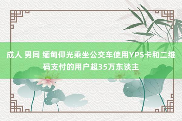 成人 男同 缅甸仰光乘坐公交车使用YPS卡和二维码支付的用户超35万东谈主