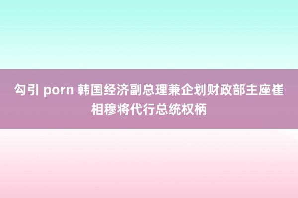 勾引 porn 韩国经济副总理兼企划财政部主座崔相穆将代行总统权柄