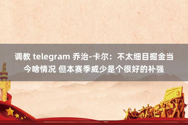 调教 telegram 乔治-卡尔：不太细目掘金当今啥情况 但本赛季威少是个很好的补强