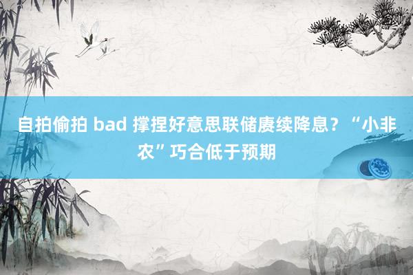 自拍偷拍 bad 撑捏好意思联储赓续降息？“小非农”巧合低于预期