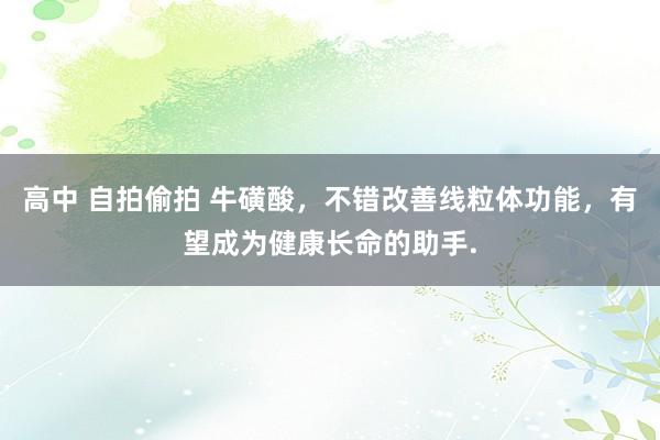 高中 自拍偷拍 牛磺酸，不错改善线粒体功能，有望成为健康长命的助手.